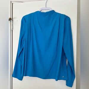 Chic Turquoise Long Sleeve Blouse